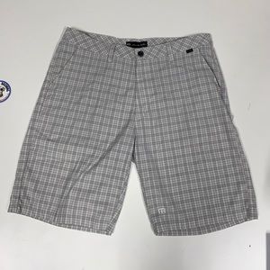 Travis Mathew White and Gray Plaid Shorts